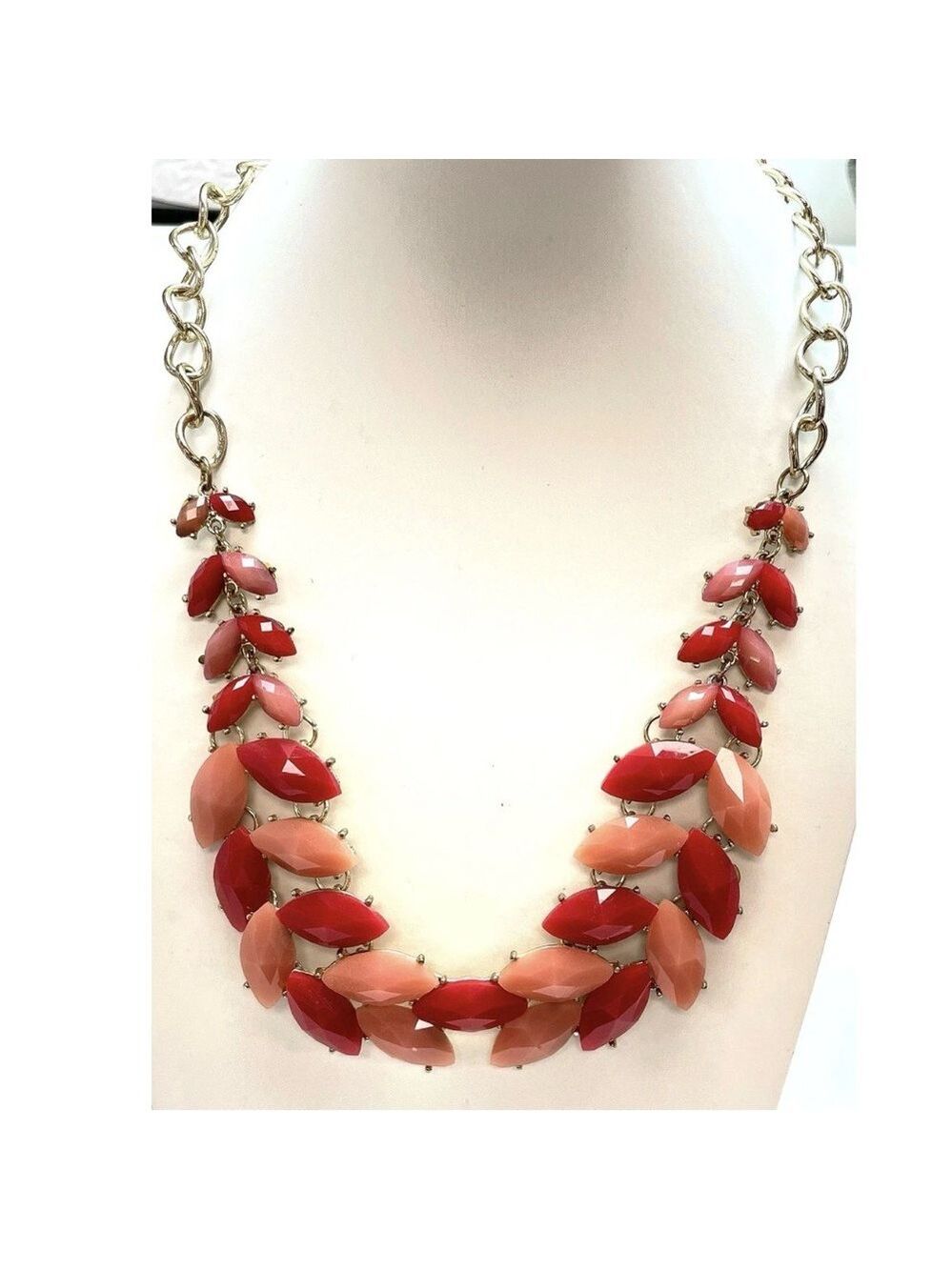 Red and Pink Layered Fashion Necklace 2327